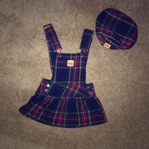 Suspender dress and hat set